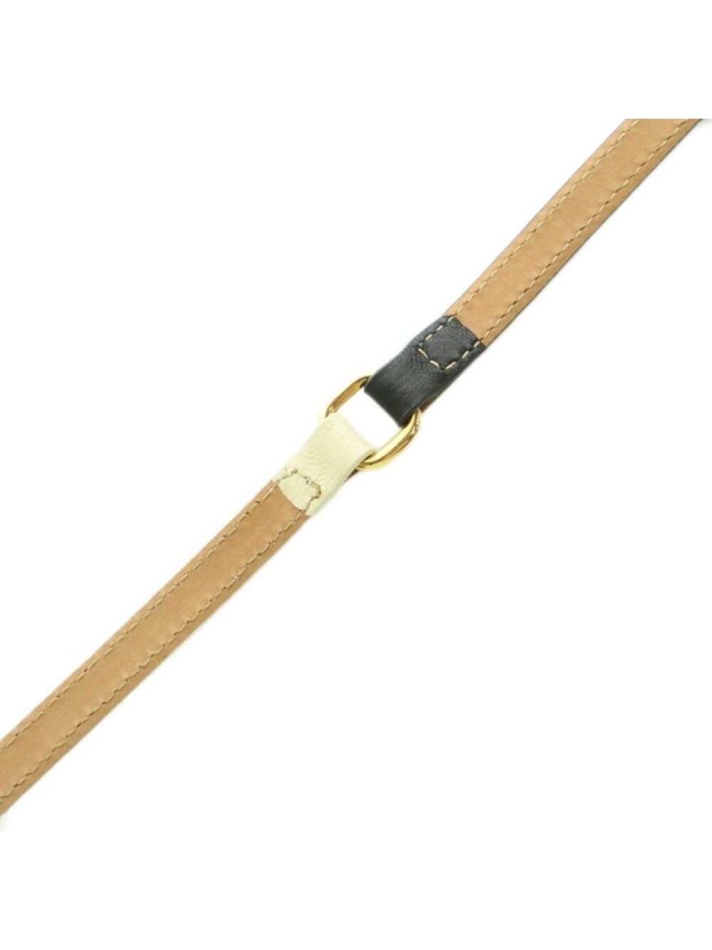 Fendi Belt Leather Bicolor Slim Black Off White - Picture 6 of 7